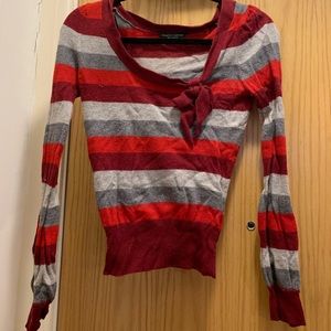 Red striped long sleeve top